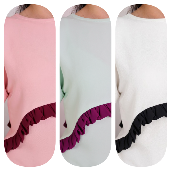 T-shirt kimono con rouches - FRONZOLI