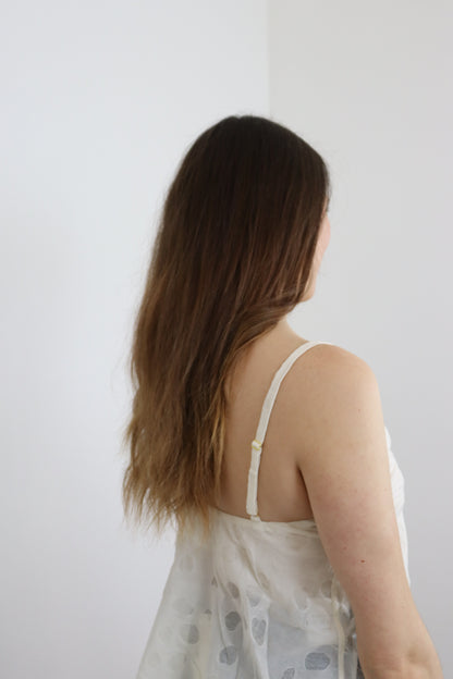 top canotta lino deadstock spallina rimanenze SS23-24