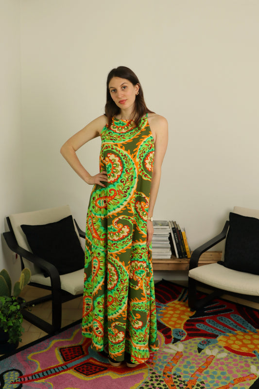 Abito halter viscosa fantasia - LIBERA