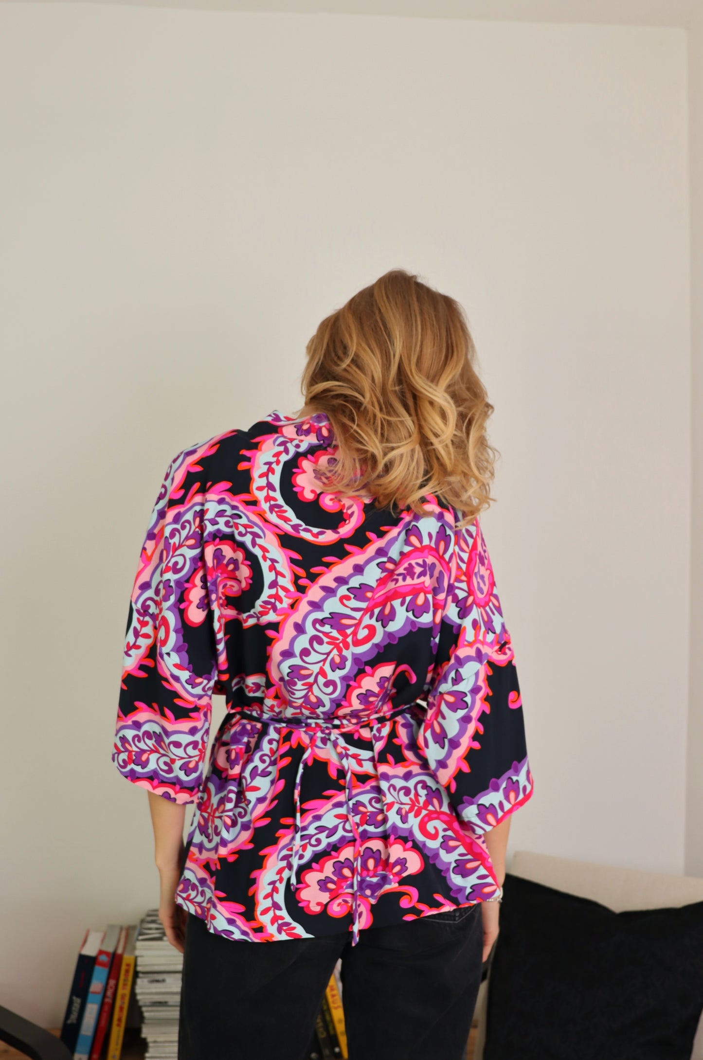 Kimono corto viscosa fantasia