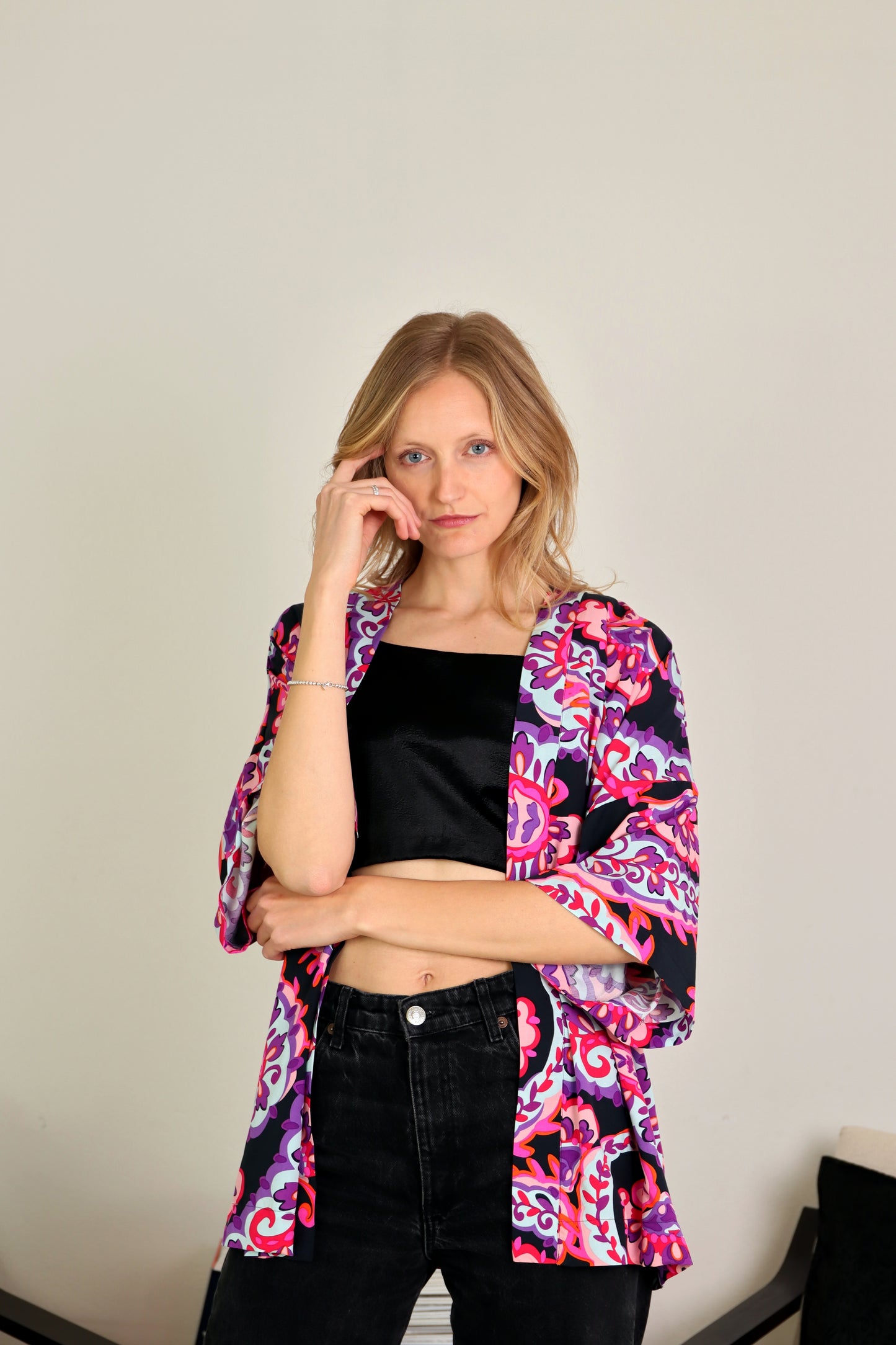 Kimono corto viscosa fantasia