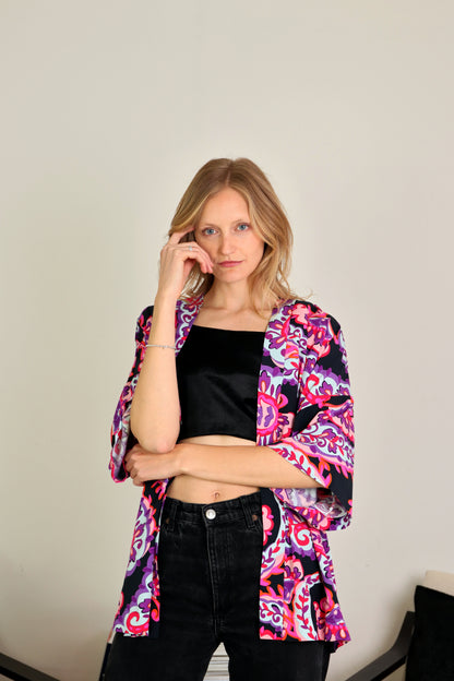 Kimono corto viscosa fantasia