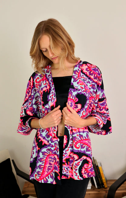 Kimono corto viscosa fantasia