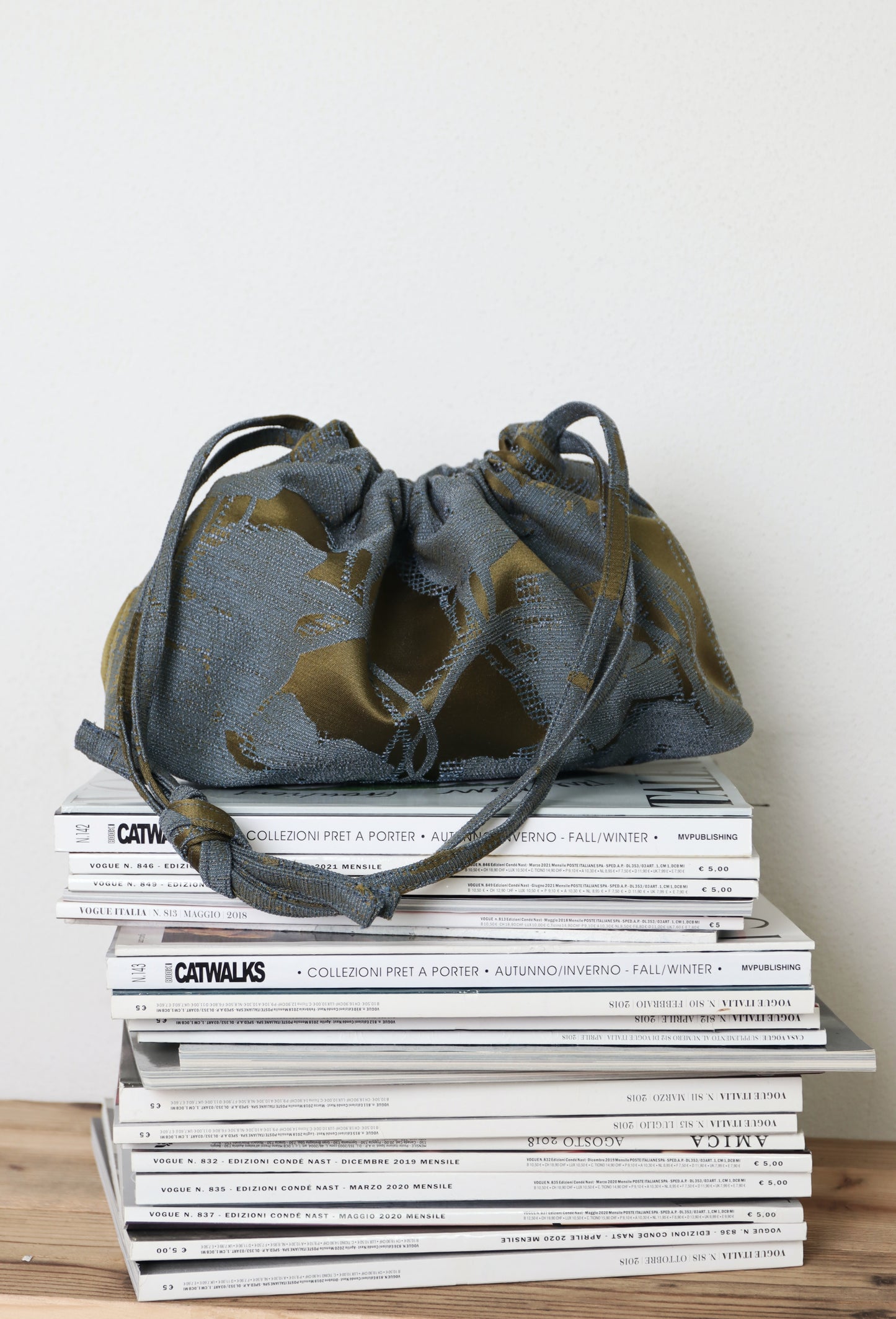 COUCOU BAG jacquard azzurro/oliva- PREORDINE 7gg