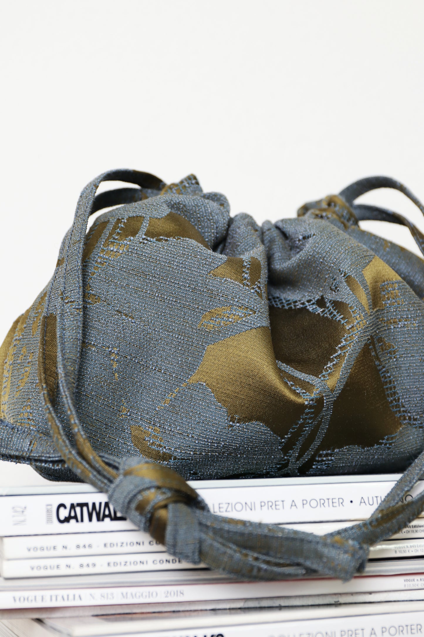 COUCOU BAG jacquard azzurro/oliva- PREORDINE 7gg