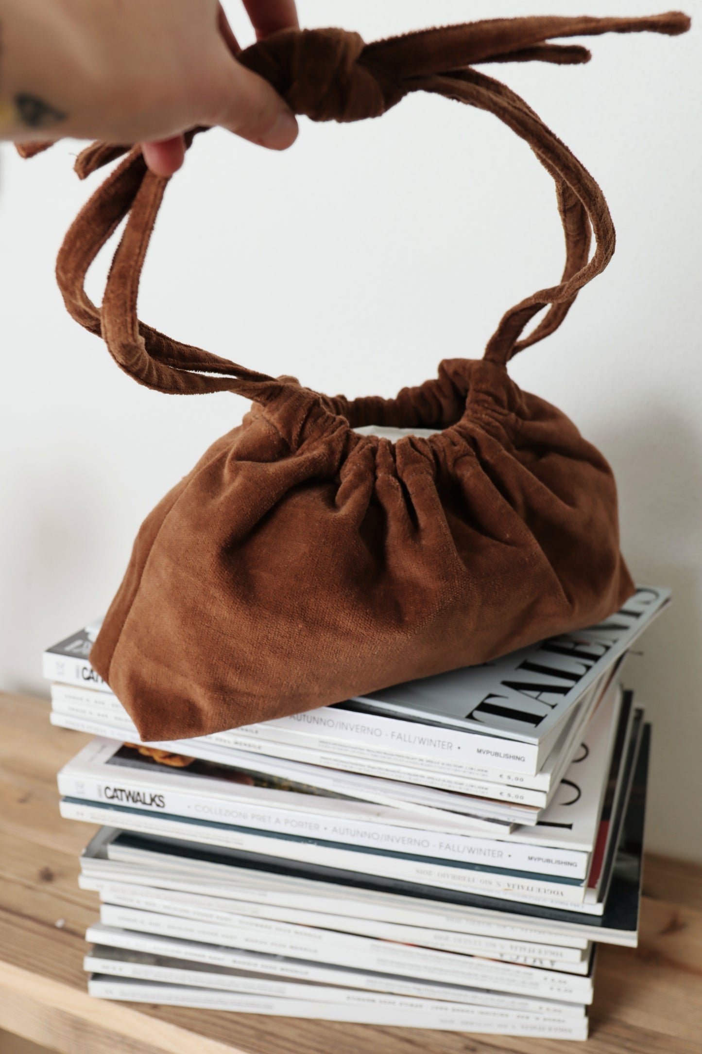 COUCOU BAG velluto cammello - PREORDINE 7gg