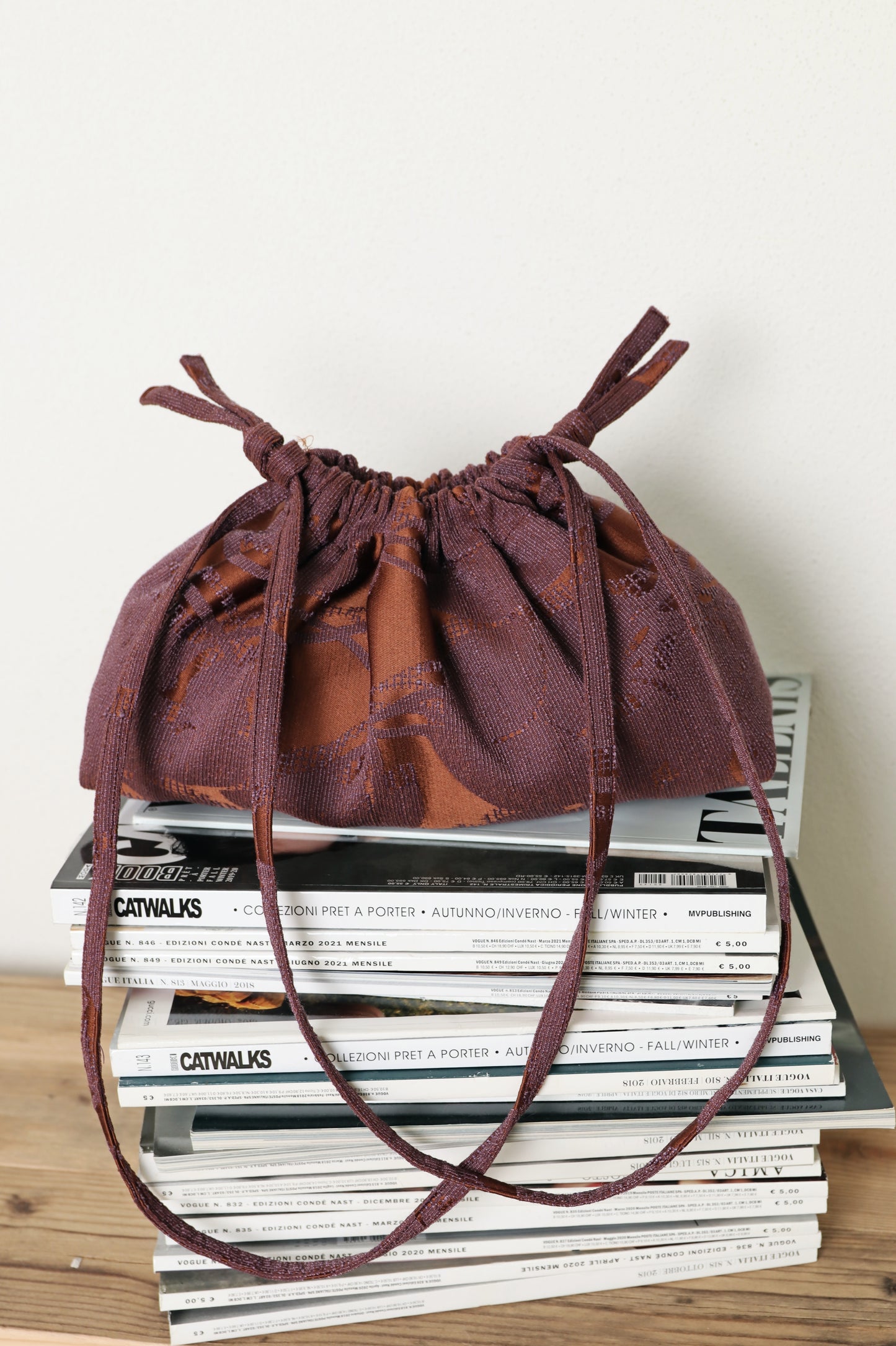 COUCOU BAG jacquard eggplant/rame- PREORDINE 7gg (