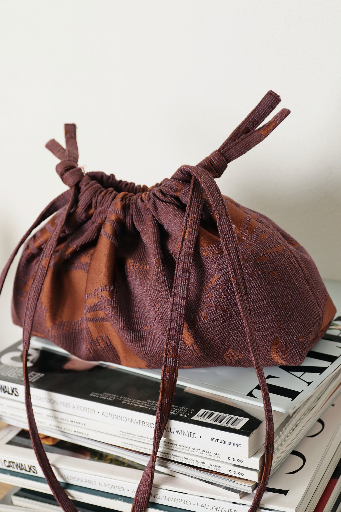 COUCOU BAG jacquard eggplant/rame- PREORDINE 7gg (