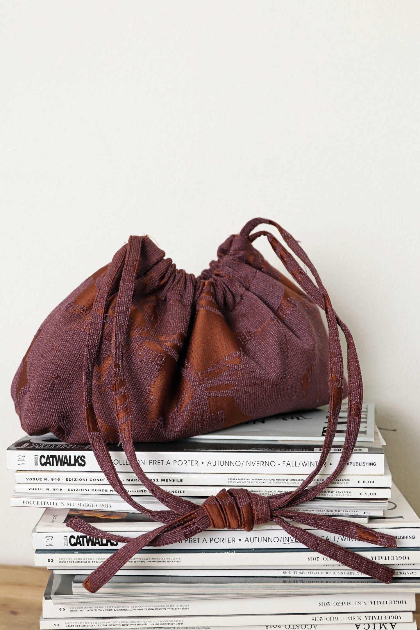 COUCOU BAG jacquard eggplant/rame- PREORDINE 7gg (