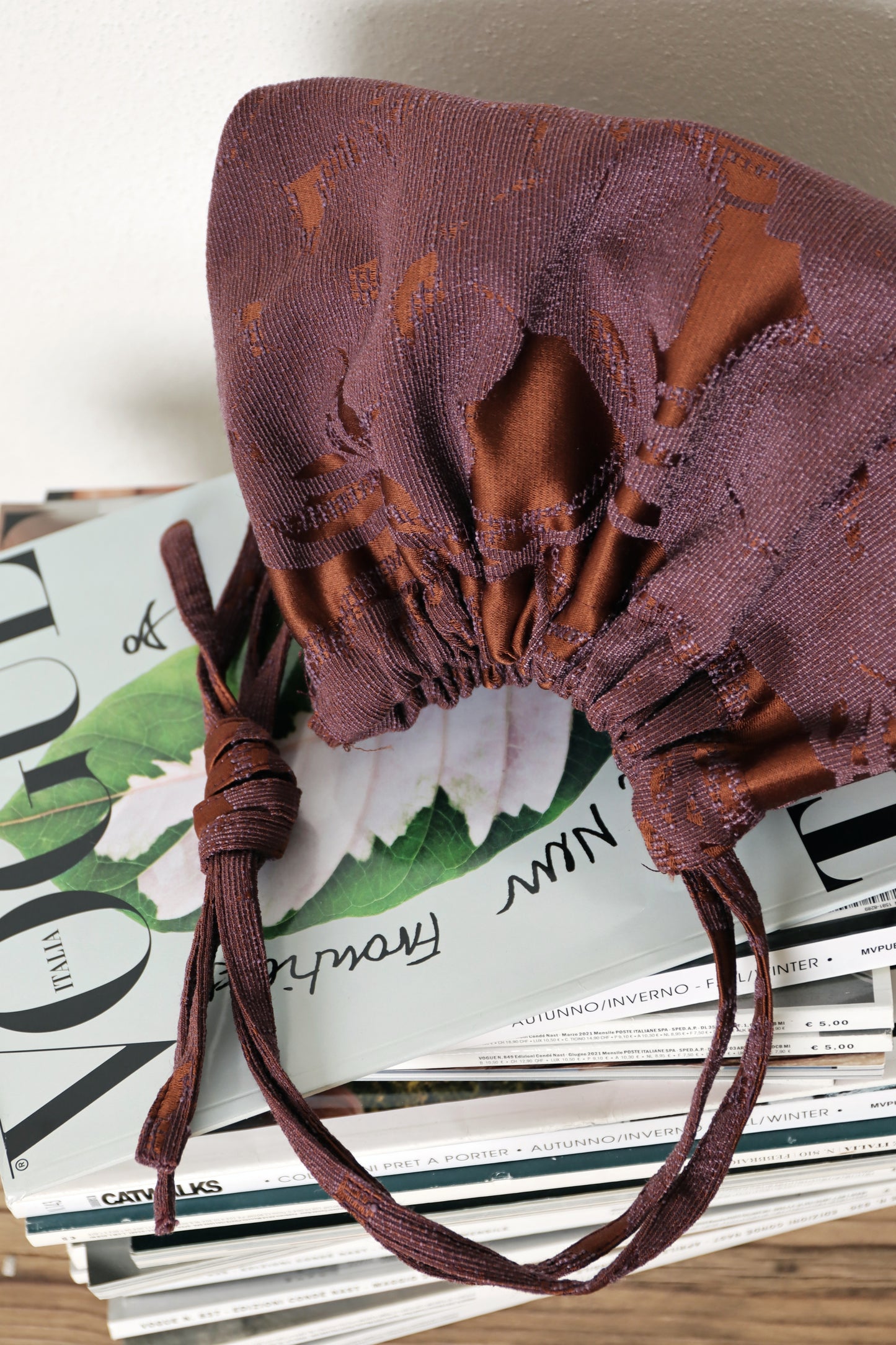 COUCOU BAG jacquard eggplant/rame- PREORDINE 7gg (