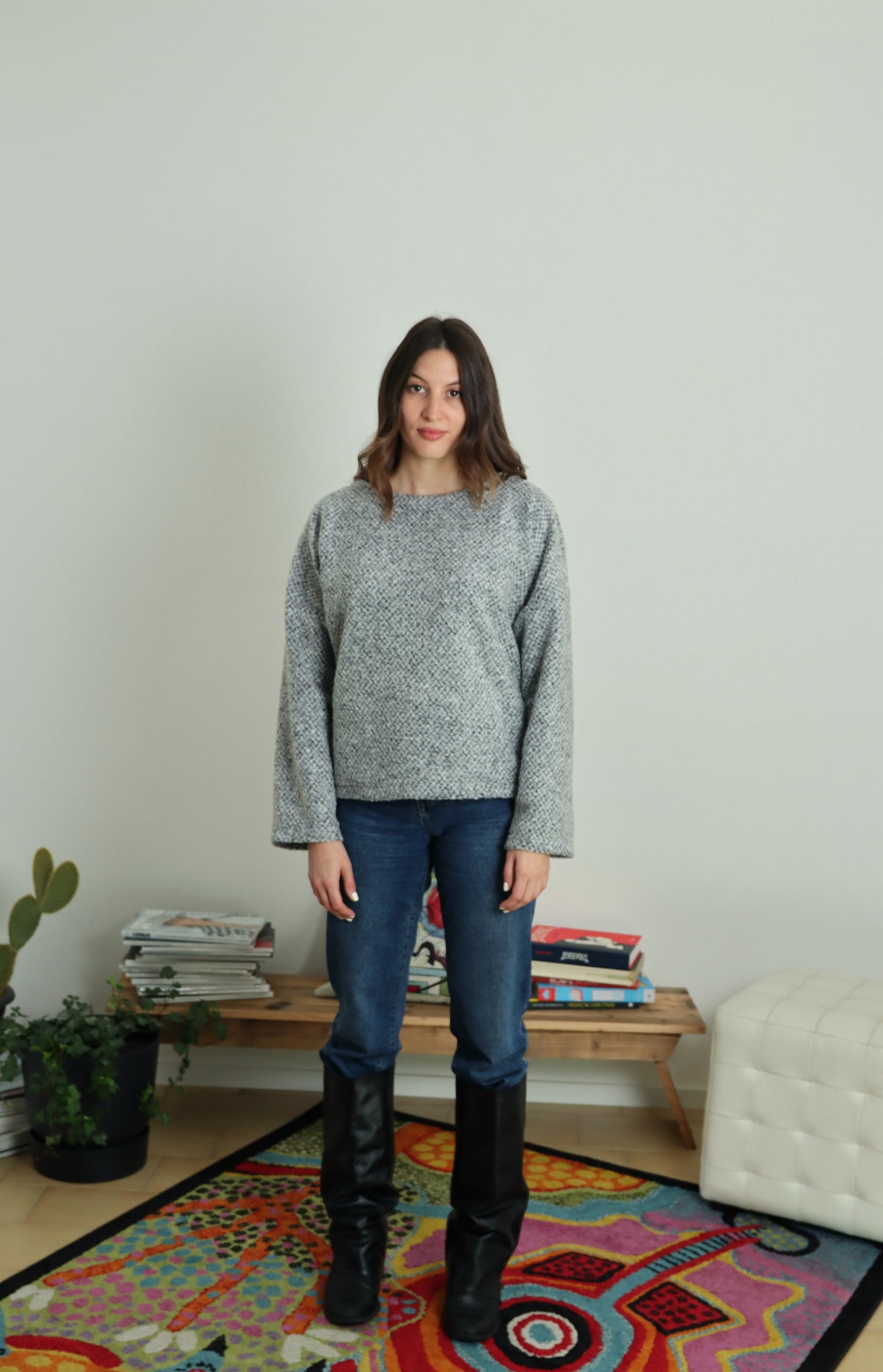 Maglione 100% lana - var grigio chiaro - PREORDINE