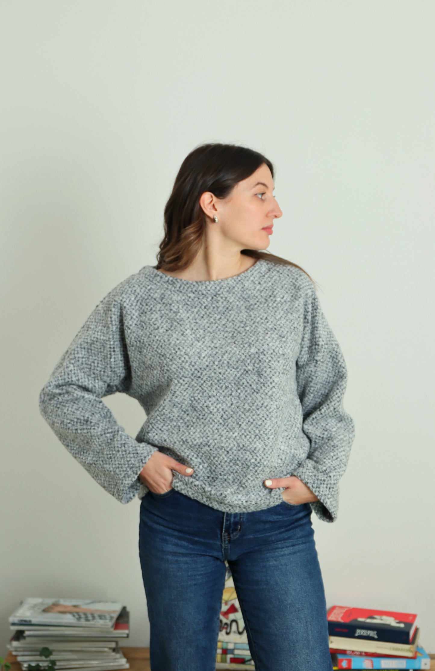 Maglione 100% lana - var grigio chiaro - PREORDINE