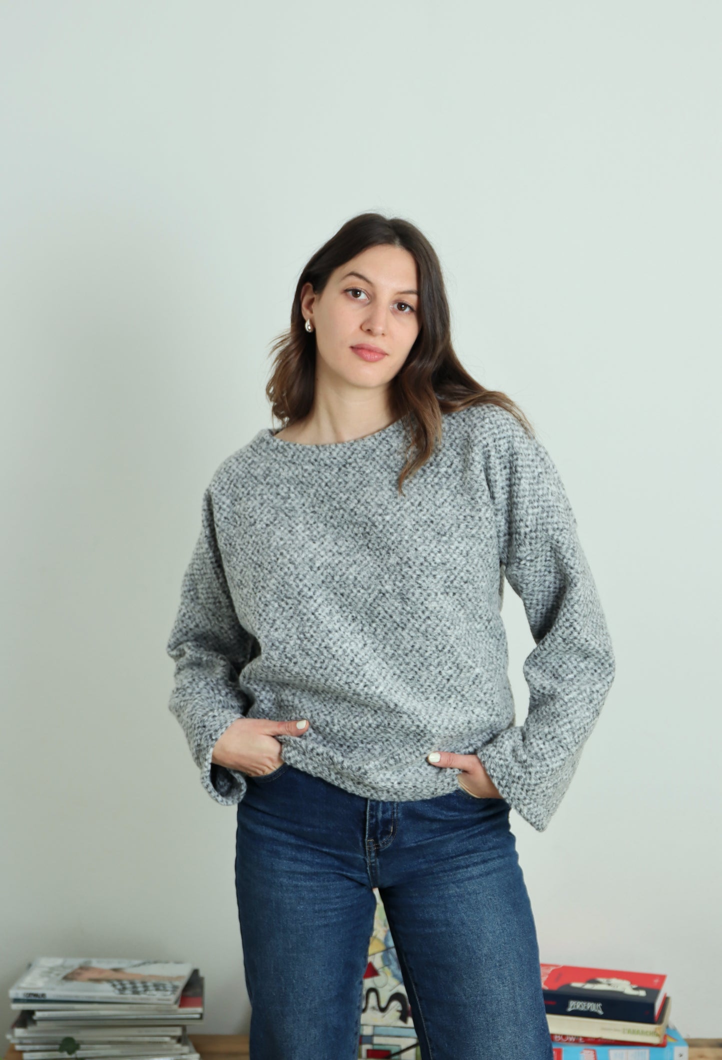 Maglione 100% lana - var grigio chiaro - PREORDINE