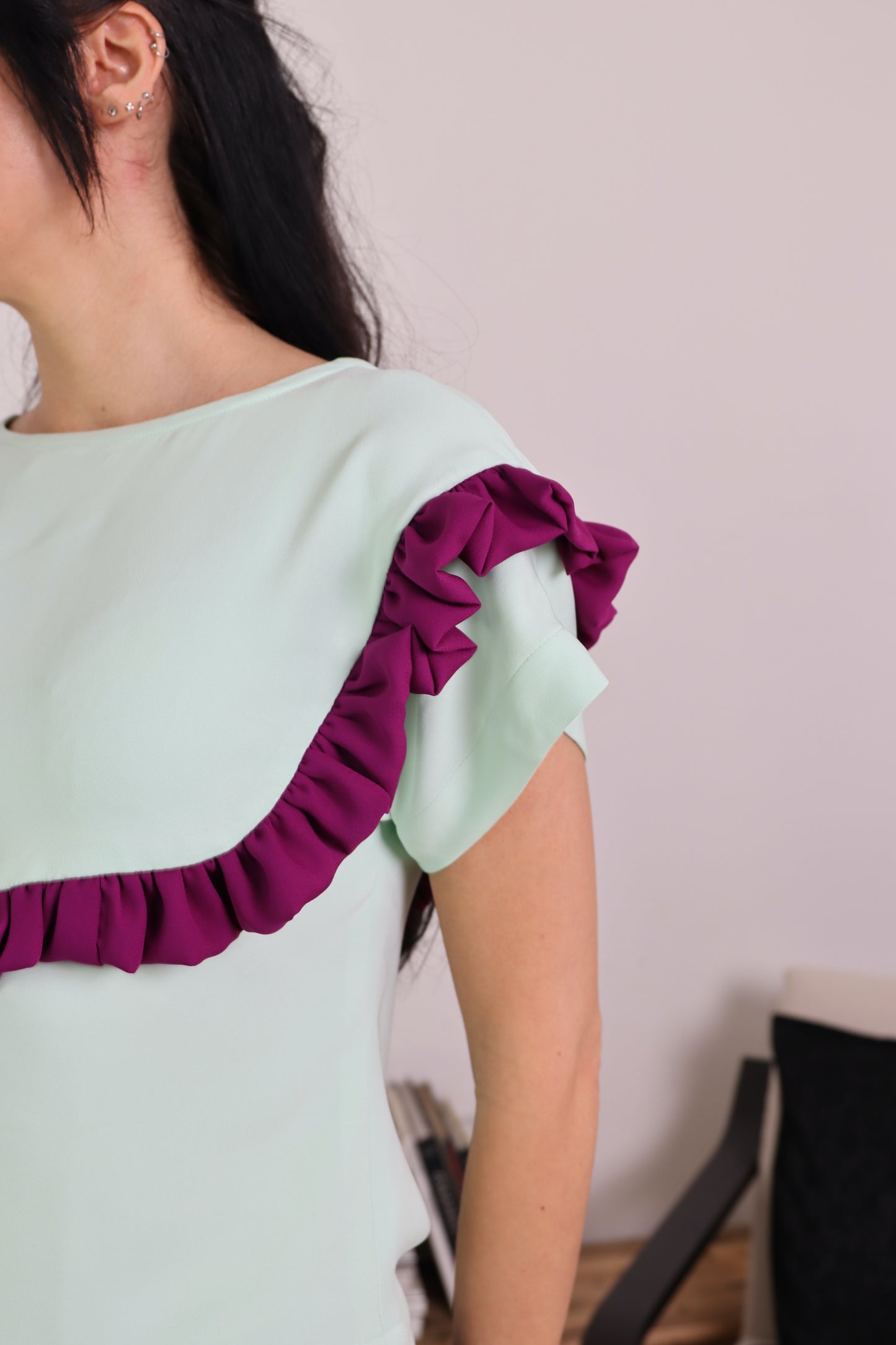 T-shirt kimono con rouches - FRONZOLI