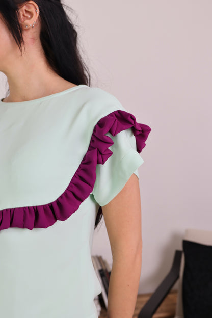 T-shirt kimono con rouches - FRONZOLI