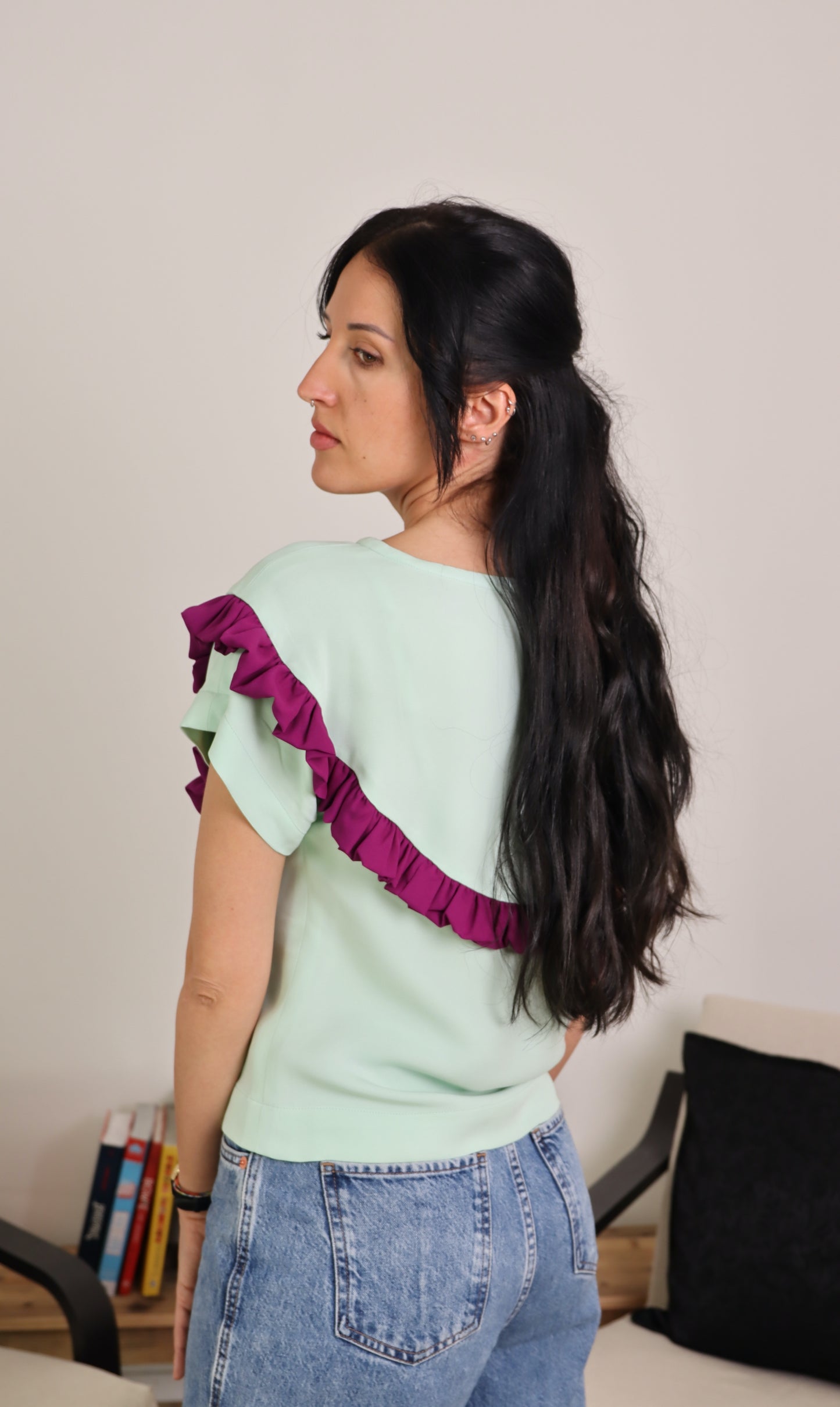 T-shirt kimono con rouches - FRONZOLI