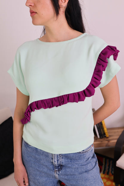 T-shirt kimono con rouches - FRONZOLI