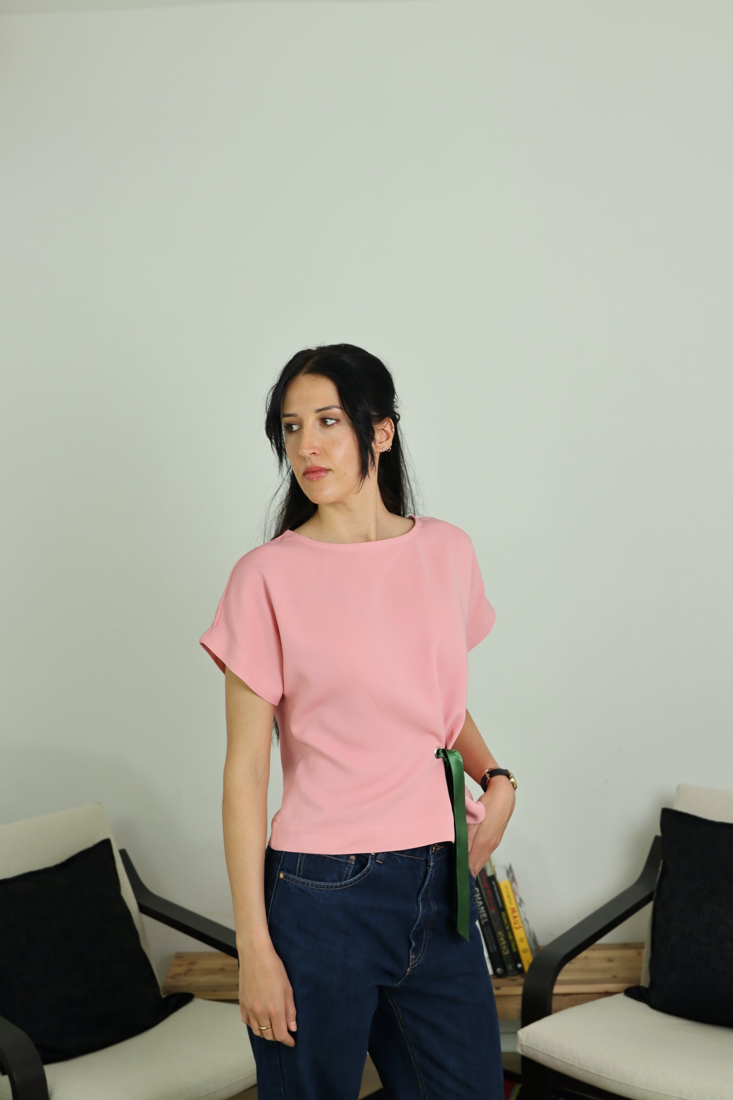 T-shirt kimono dettagli in raso - DON'T BE RIBBON