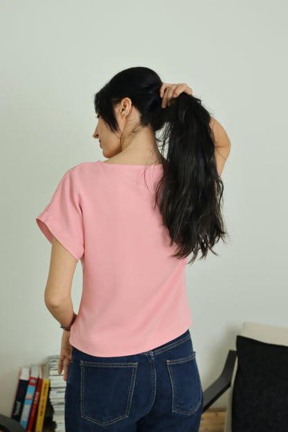 T-shirt kimono dettagli in raso - DON'T BE RIBBON