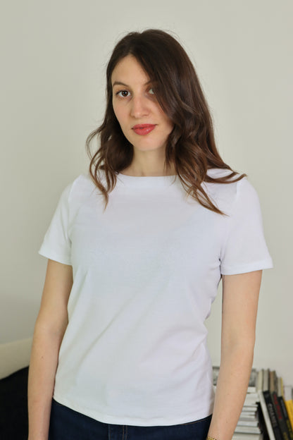 T-shirt cotone scollo a barca AUDREY